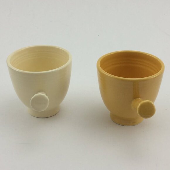 2 Vtg Fiesta Demitasse Cups Saucers Homer Laughlin Stick Handle Mix-and-Match - Picture 6 of 10
